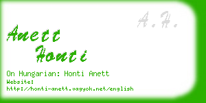 anett honti business card